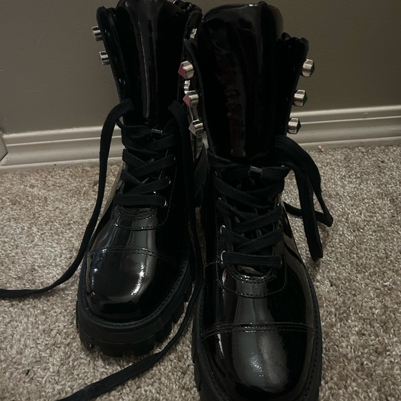 Schutz Sutton Patent Leather Women's Bootie - Picture 3 of 10